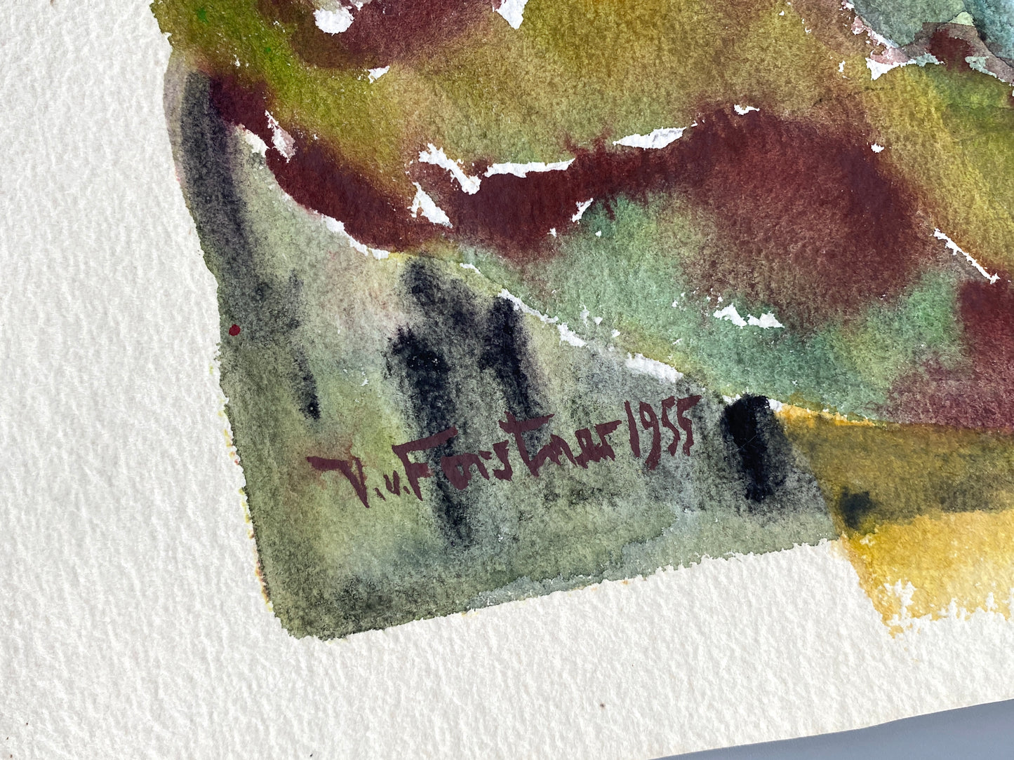 Drei dekorative Aquarelle / Blumenstillleben von Forstner, Botanisches Institut Potsdam 1955