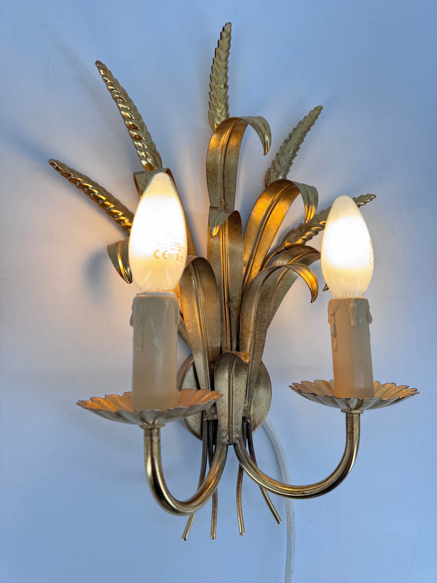 Wandlampen, Hollywood Regency, Weizenähren, 80er