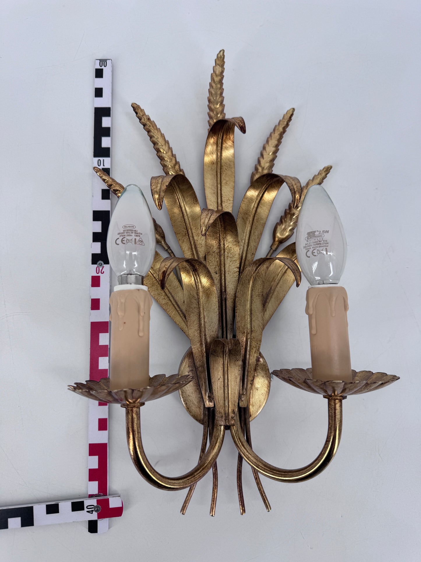 Wandlampen, Hollywood Regency, Weizenähren, 80er