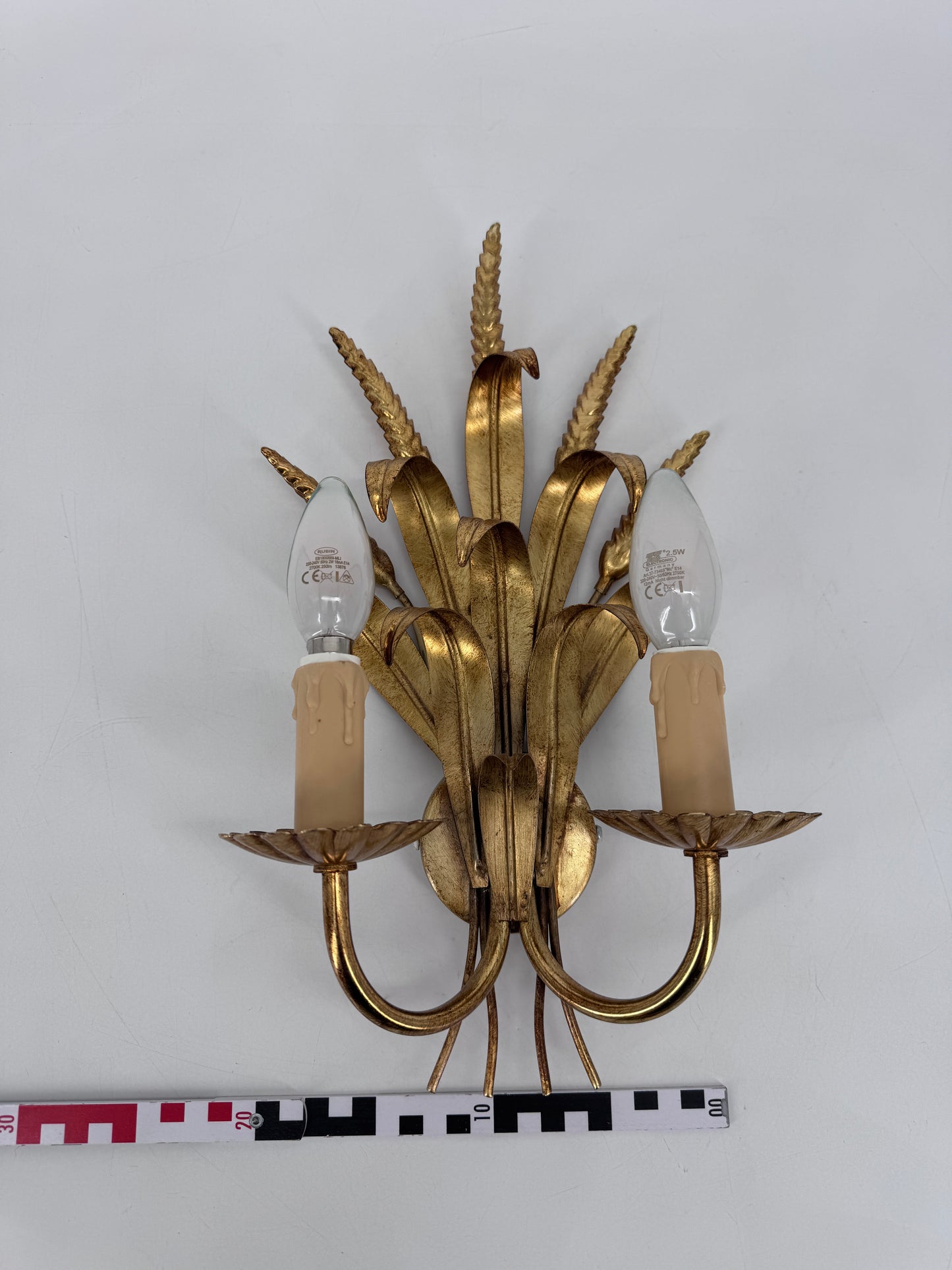 Wandlampen, Hollywood Regency, Weizenähren, 80er
