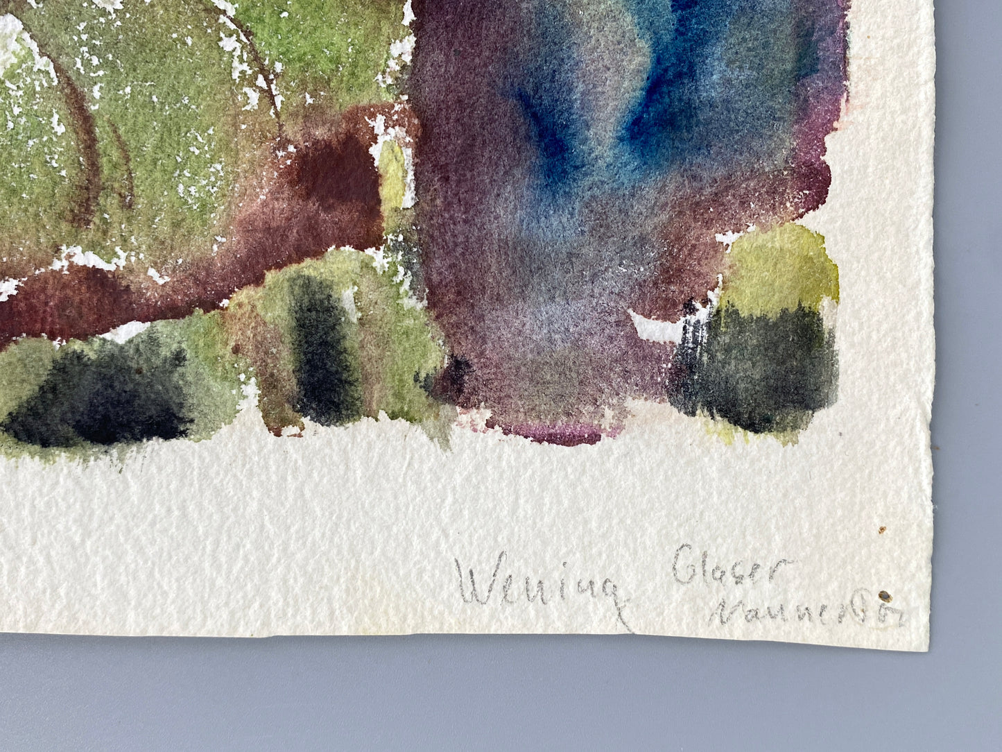 Drei dekorative Aquarelle / Blumenstillleben von Forstner, Botanisches Institut Potsdam 1955