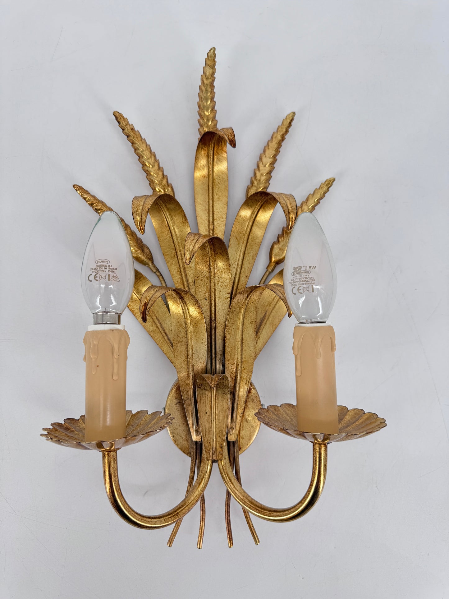 Wandlampen, Hollywood Regency, Weizenähren, 80er