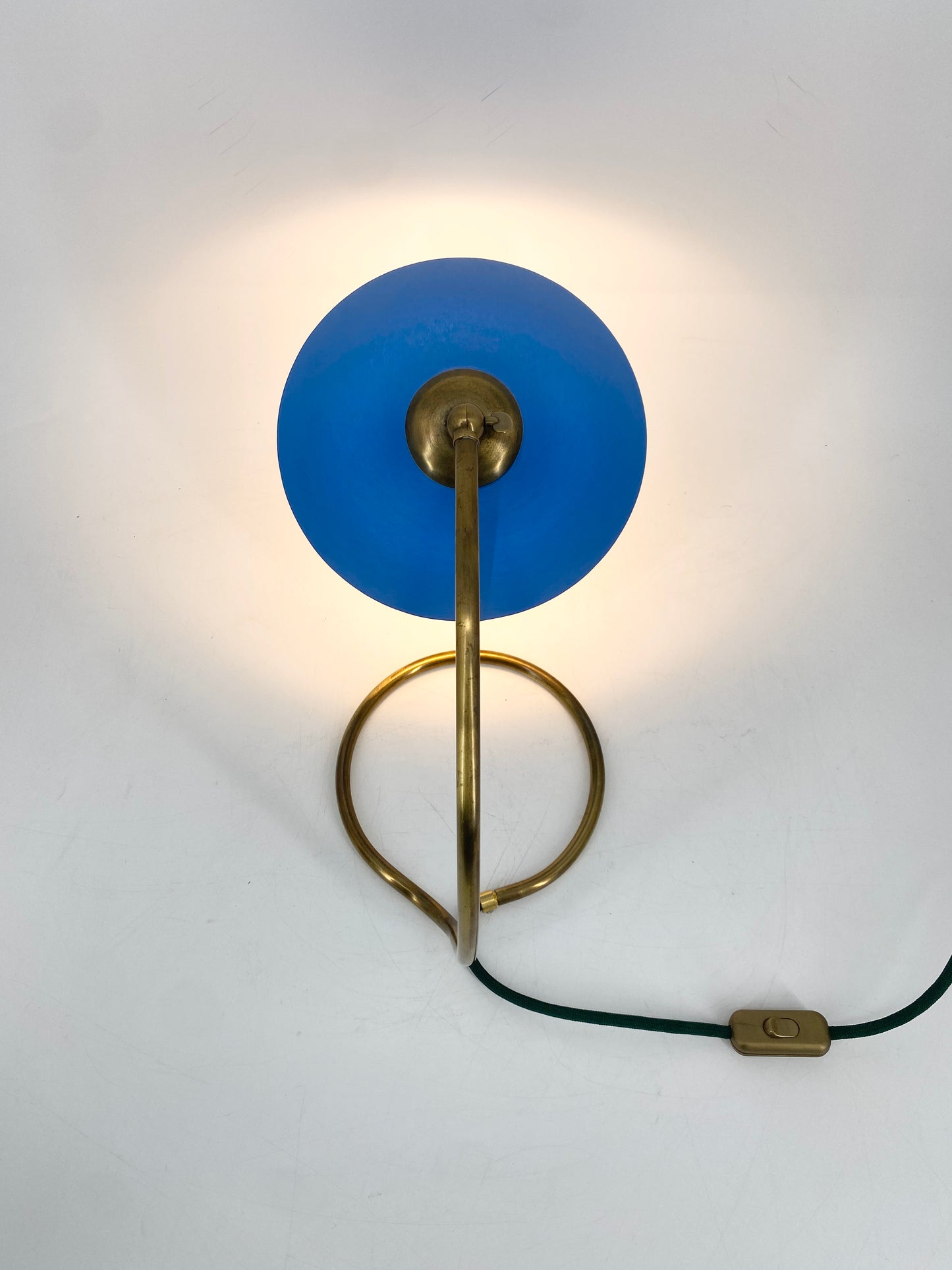 Tischlampe mit Messingfuß, 50er Jahre