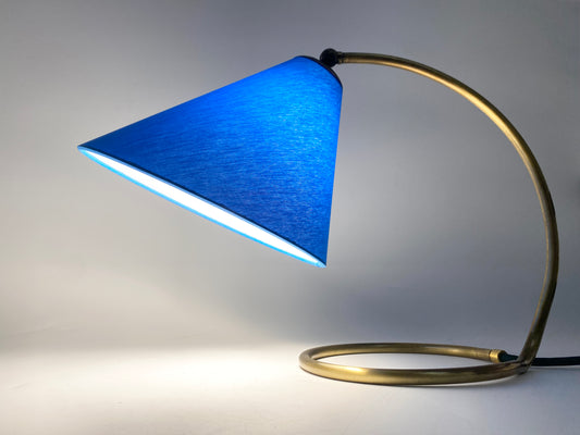 Tischlampe mit Messingfuß, 50er Jahre