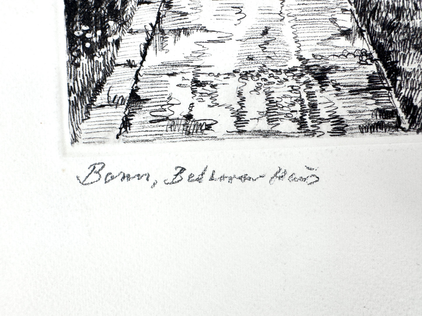 Beethovenhaus Bonn. Druckgrafik von Heinz Wehlisch