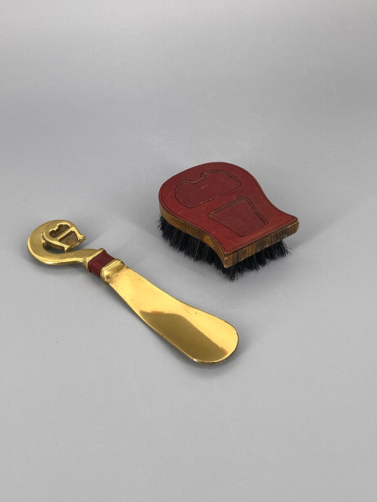 Schuhlöffel und Bürste von Etienne Aigner aus Messing