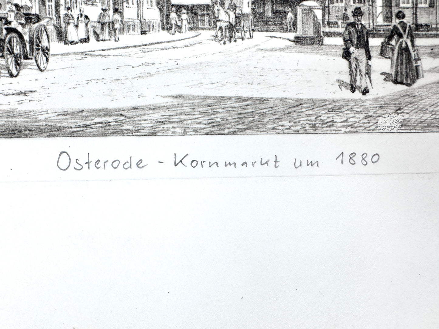 Osterode Kornmarkt. Druckgrafik von Heinz Wehlisch