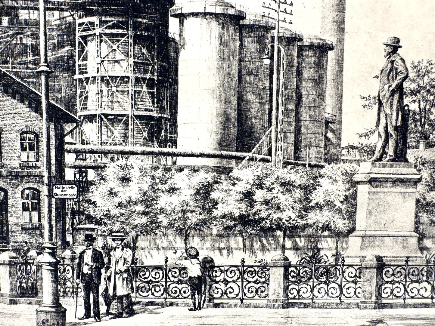 Neunkircher Eisenwerk. Druckgrafik von Heinz Wehlisch