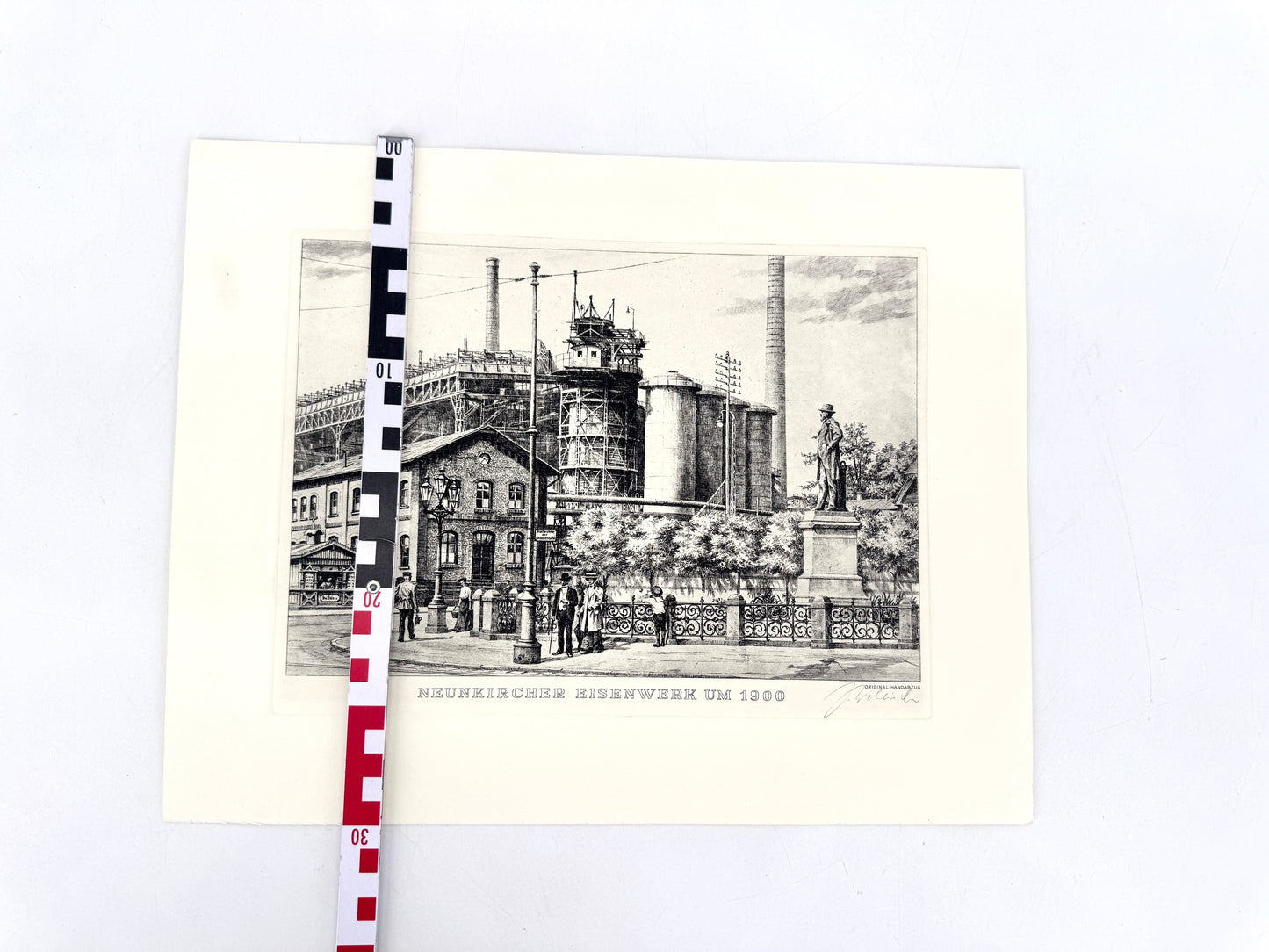 Neunkircher Eisenwerk. Druckgrafik von Heinz Wehlisch