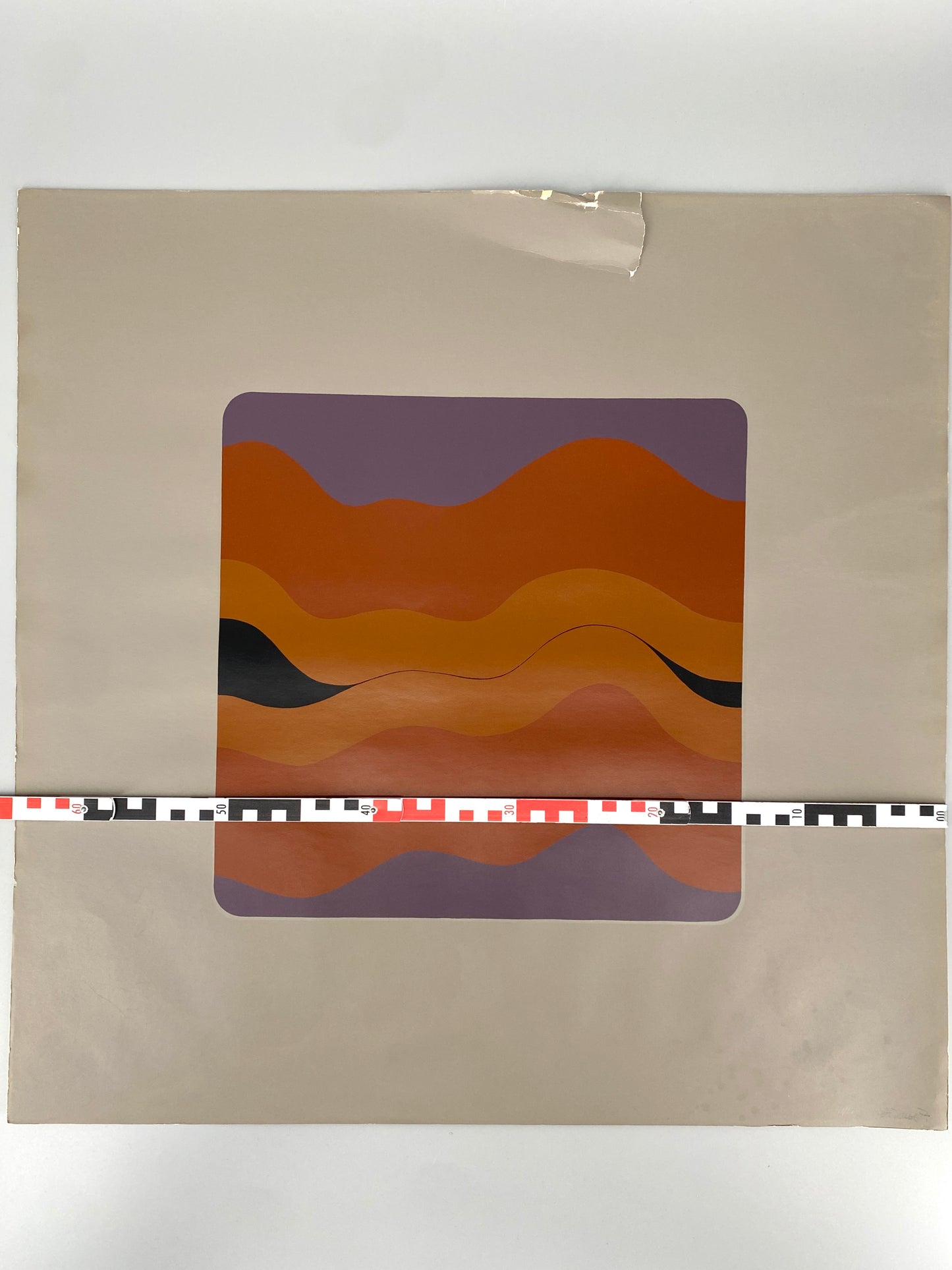 Siebdruck von Hannes Grosse, Wellen. Ungewöhnliches Format