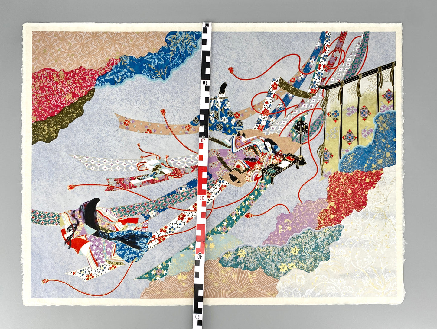 2X japanische Grafik,Genji Monogatari und Fuhrwagen
