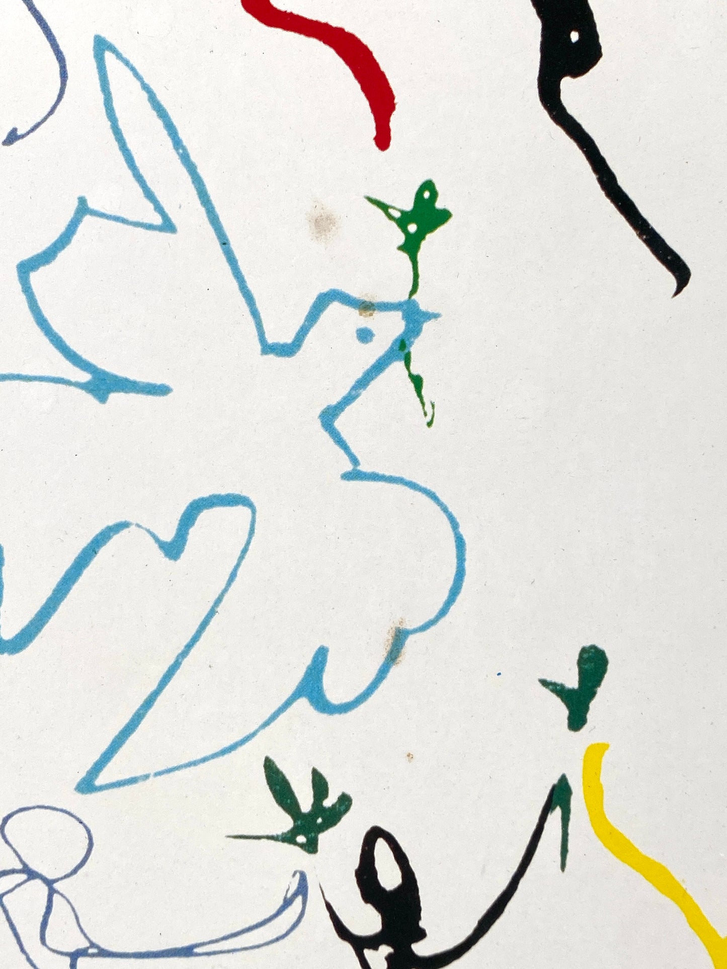Vintage Poster mit Friedenstaube von Pablo Picasso, auf Hartfaserplatte kaschiert