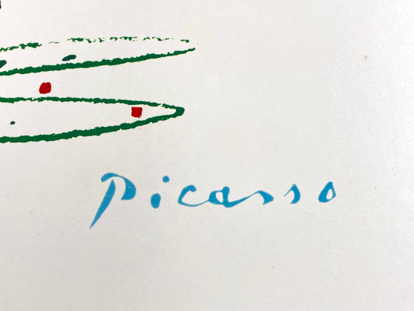 Vintage Poster mit Friedenstaube von Pablo Picasso, auf Hartfaserplatte kaschiert