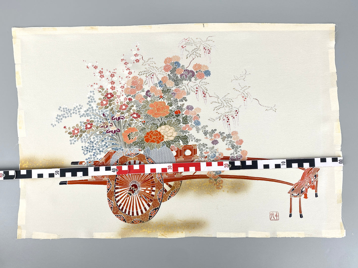 2X japanische Grafik,Genji Monogatari und Fuhrwagen