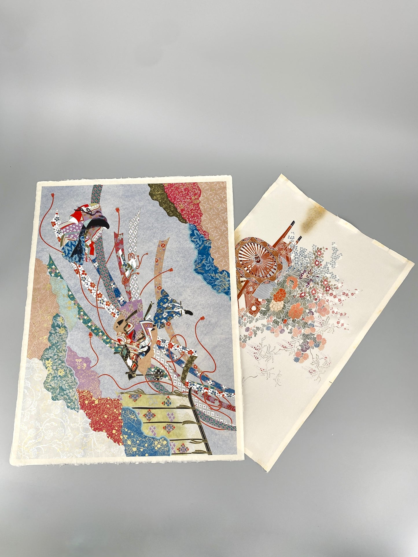 2X japanische Grafik,Genji Monogatari und Fuhrwagen