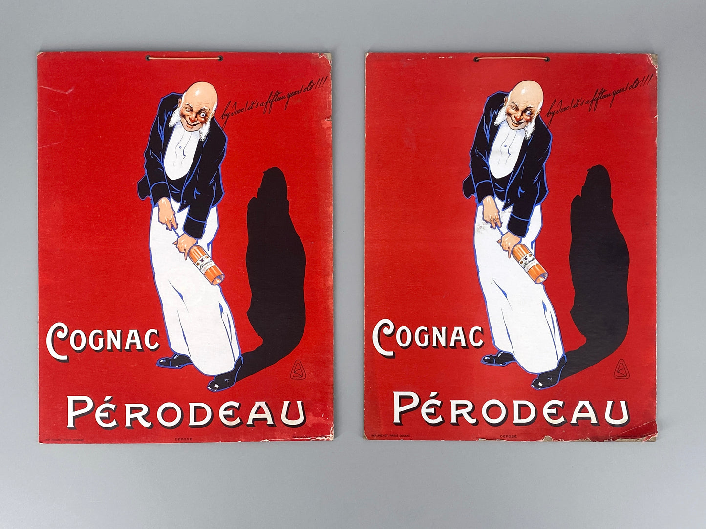 Originales Werbeplakat für den Cognac Pérodeau von Paris aus den 1920er Jahren