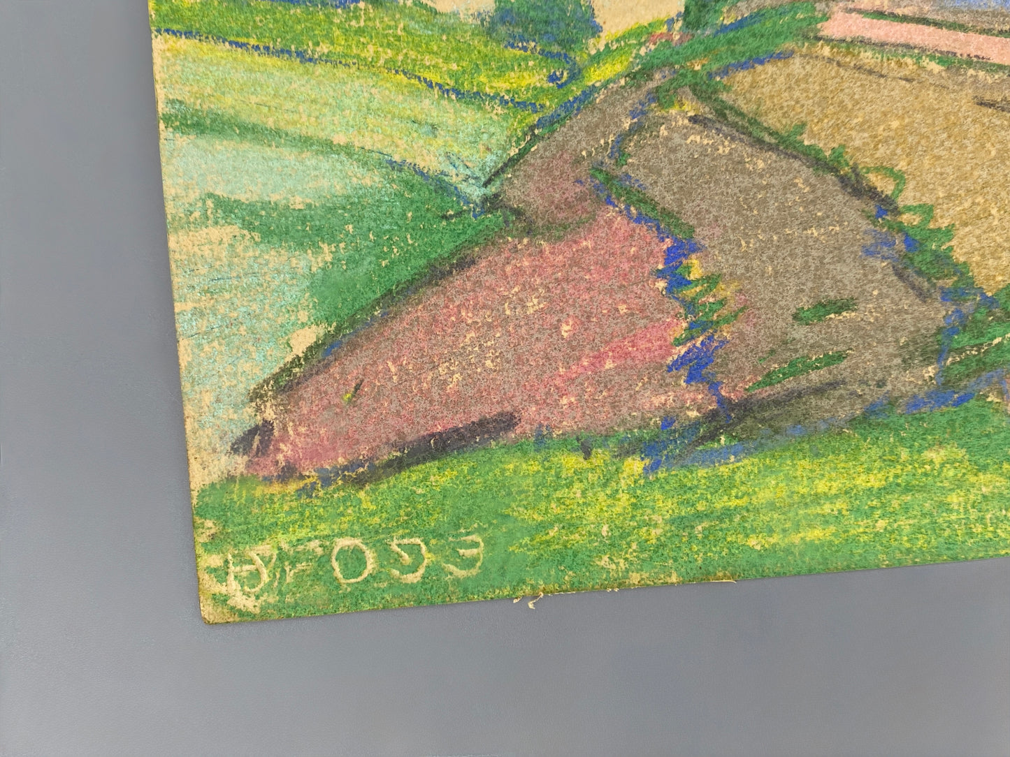 Farbfrohes Pastellgemälde einer Landschaft von Emil Josef Nečas, 1939