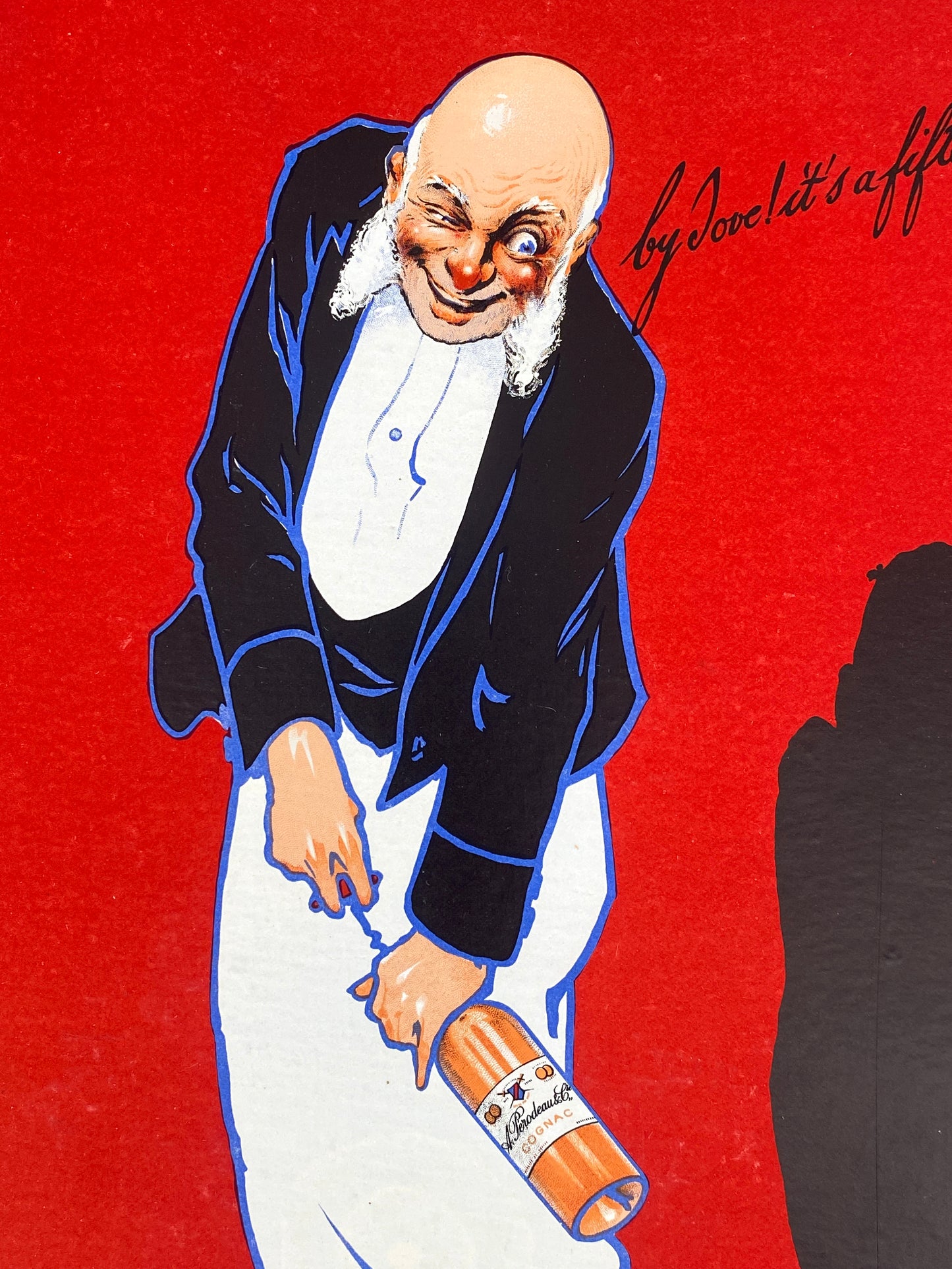 Originales Werbeplakat für den Cognac Pérodeau von Paris aus den 1920er Jahren