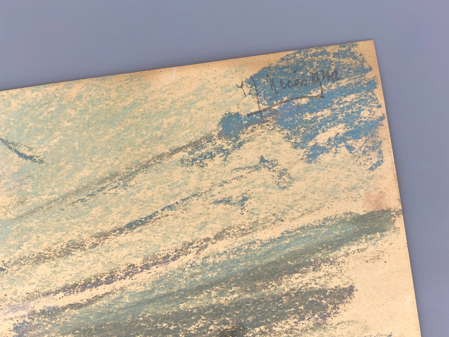 Sensitives Pastellgemälde einer Winterlandschaft von Emil Josef Nečas, 1940