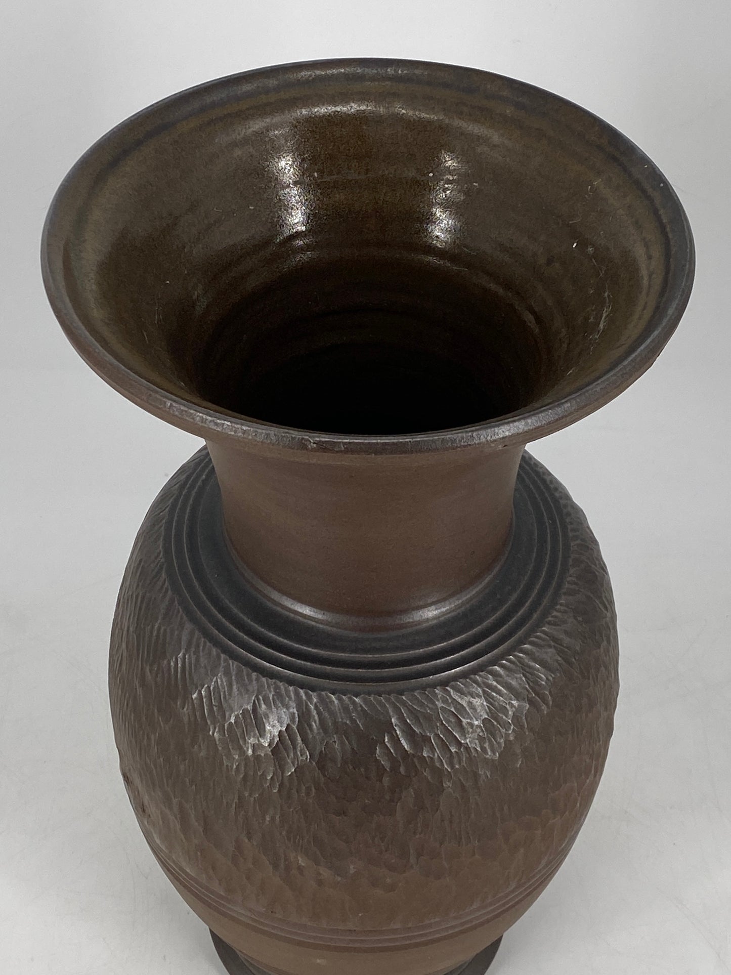 Große, Braune Studiokeramik Bodenvase