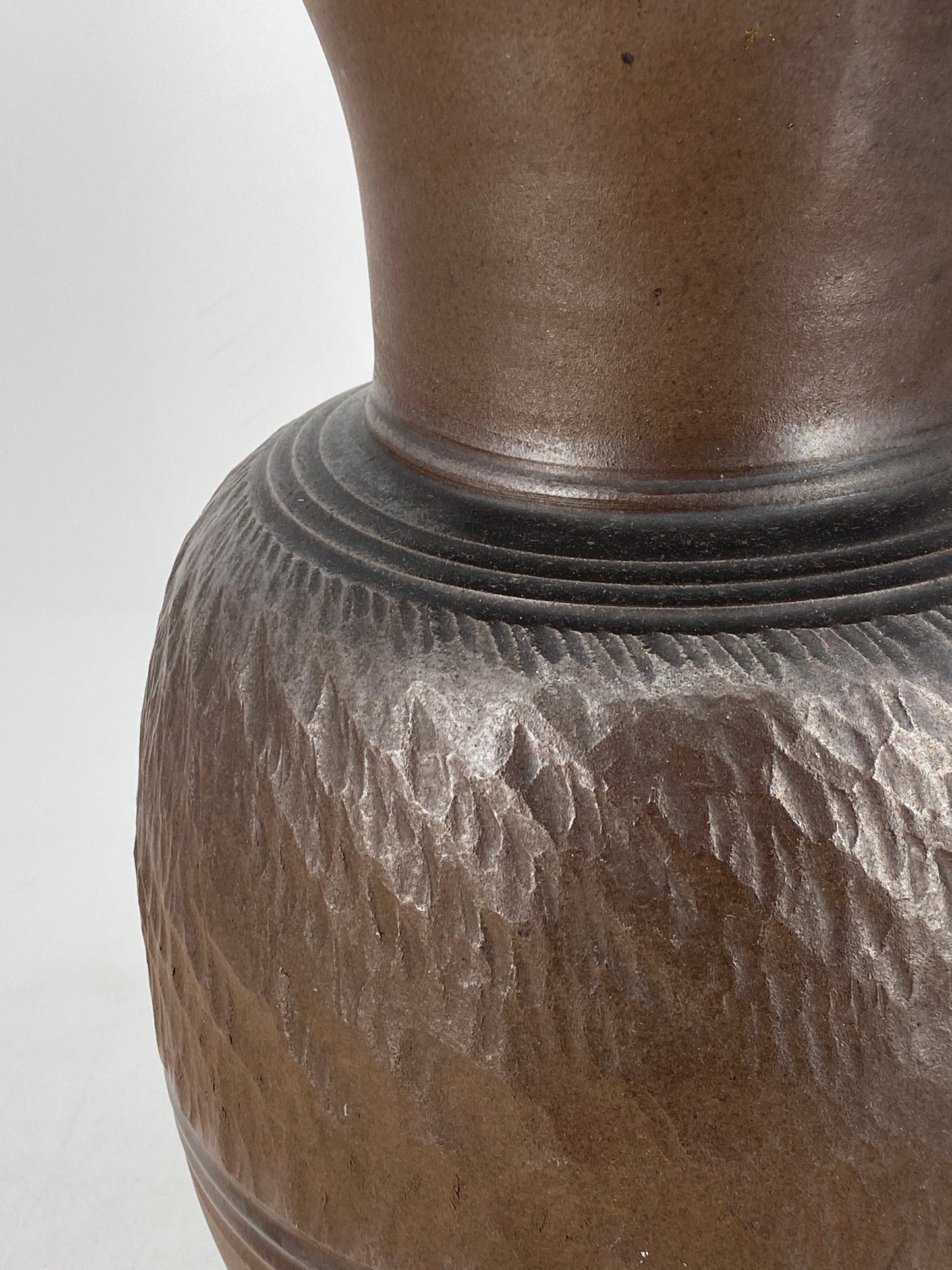 Große, Braune Studiokeramik Bodenvase