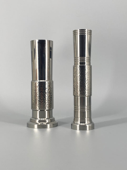 Set aus zwei Vasen im brutalistischen Stil von BMF - Bayerische Metallwarenfabrik, Deutschland 1970er