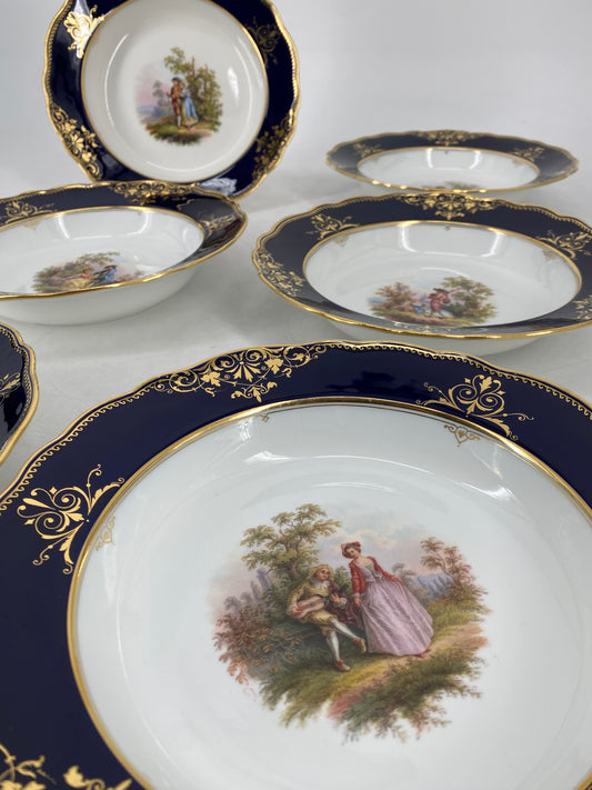 * MEISSEN 1ST WAHL PORZELLAN PRUNKTELLER MIT "GALANTE SZENEN"