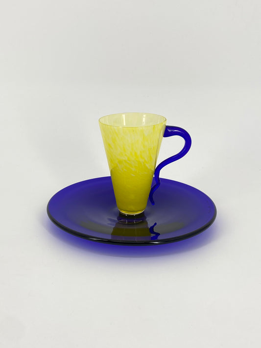Muranoglas Mokkatasse von Ivan Baj für Arcade, Italy, limitierte Auflage 1/100