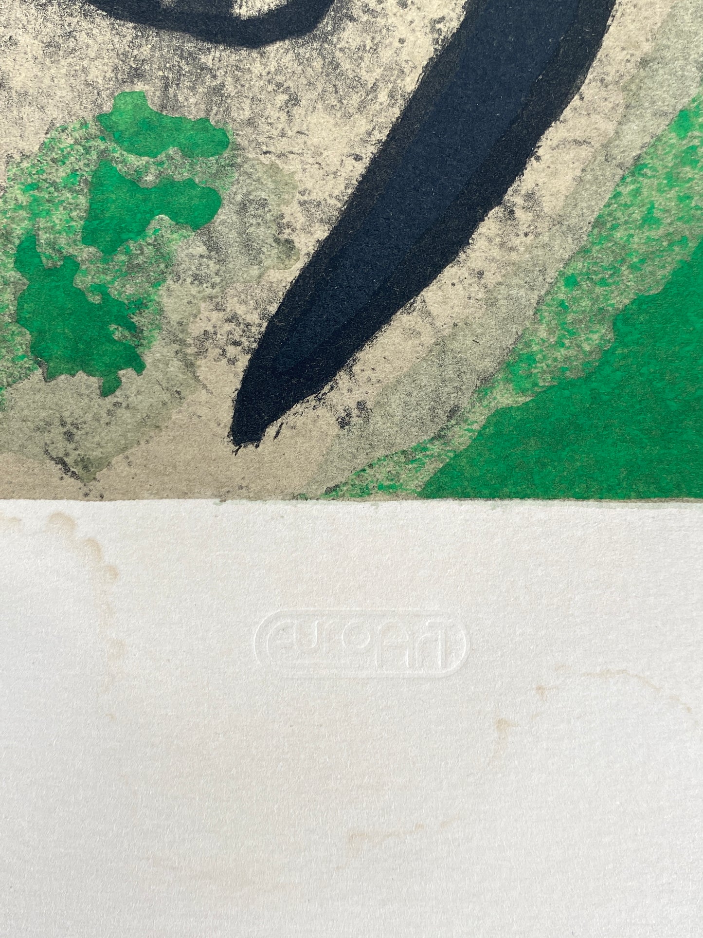 Nummerierte Farblithografie „Oiseau dans un Paysage“ (Vogel in einer Landschaft) mit Pochoir von Joan Miró (1893–1983), Edition Euro Art, Wien