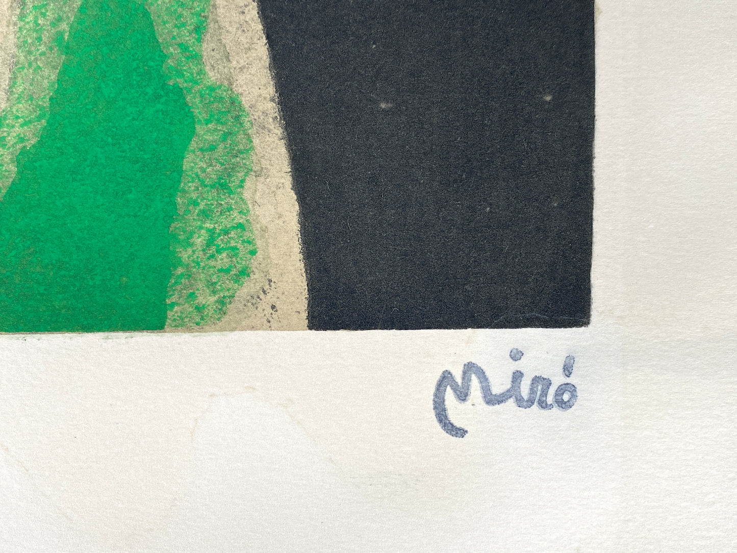 Nummerierte Farblithografie „Oiseau dans un Paysage“ (Vogel in einer Landschaft) mit Pochoir von Joan Miró (1893–1983), Edition Euro Art, Wien