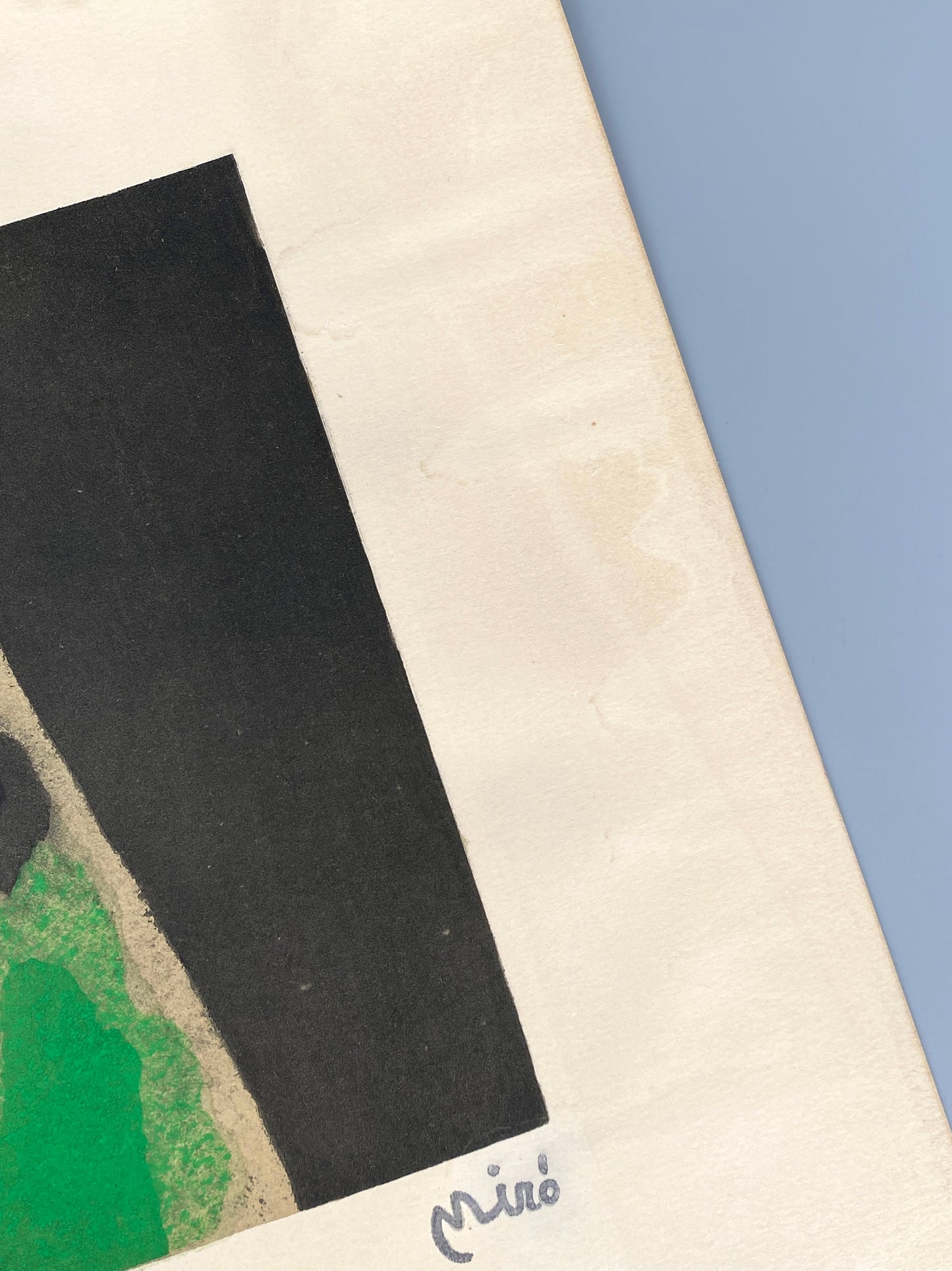 Nummerierte Farblithografie „Oiseau dans un Paysage“ (Vogel in einer Landschaft) mit Pochoir von Joan Miró (1893–1983), Edition Euro Art, Wien