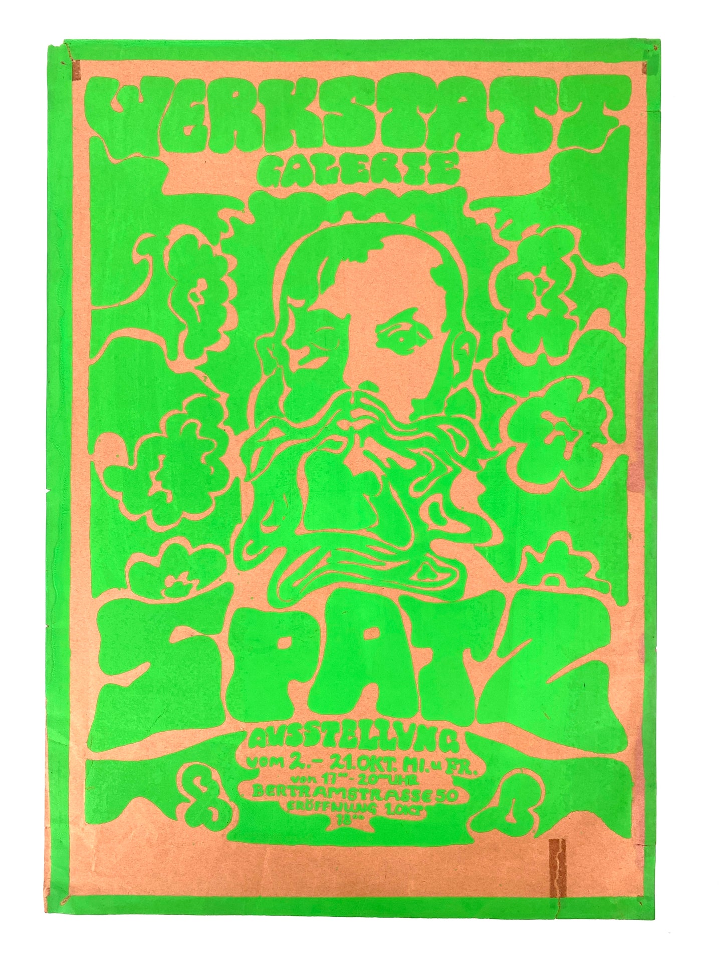 Zwei originale Siebdrucke aus den 60er/70er Jahren. Ausstellungsplakat, Poster im Psychedlic Stoner-Rock Stil mit knalligen Farben.