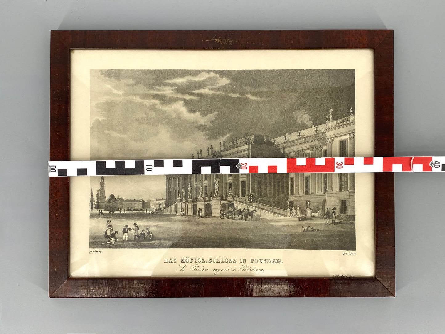 Aquatinta-Radierung von Potsdam, gezeichnet von Carl Julius Henning, um 1850