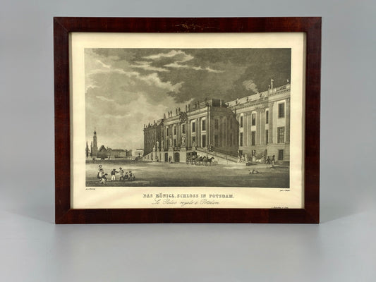 Aquatinta-Radierung von Potsdam, gezeichnet von Carl Julius Henning, um 1850