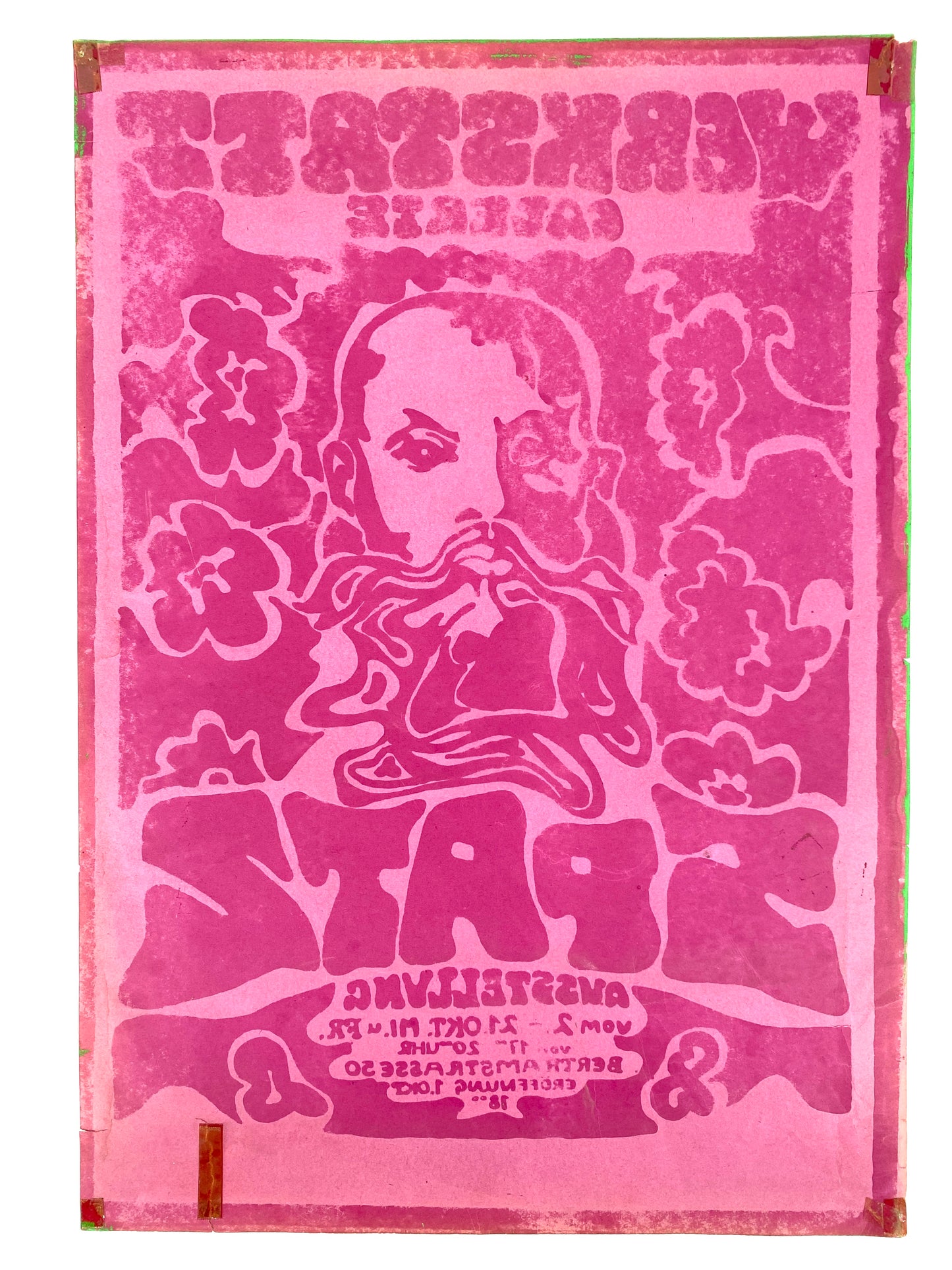 Zwei originale Siebdrucke aus den 60er/70er Jahren. Ausstellungsplakat, Poster im Psychedlic Stoner-Rock Stil mit knalligen Farben.