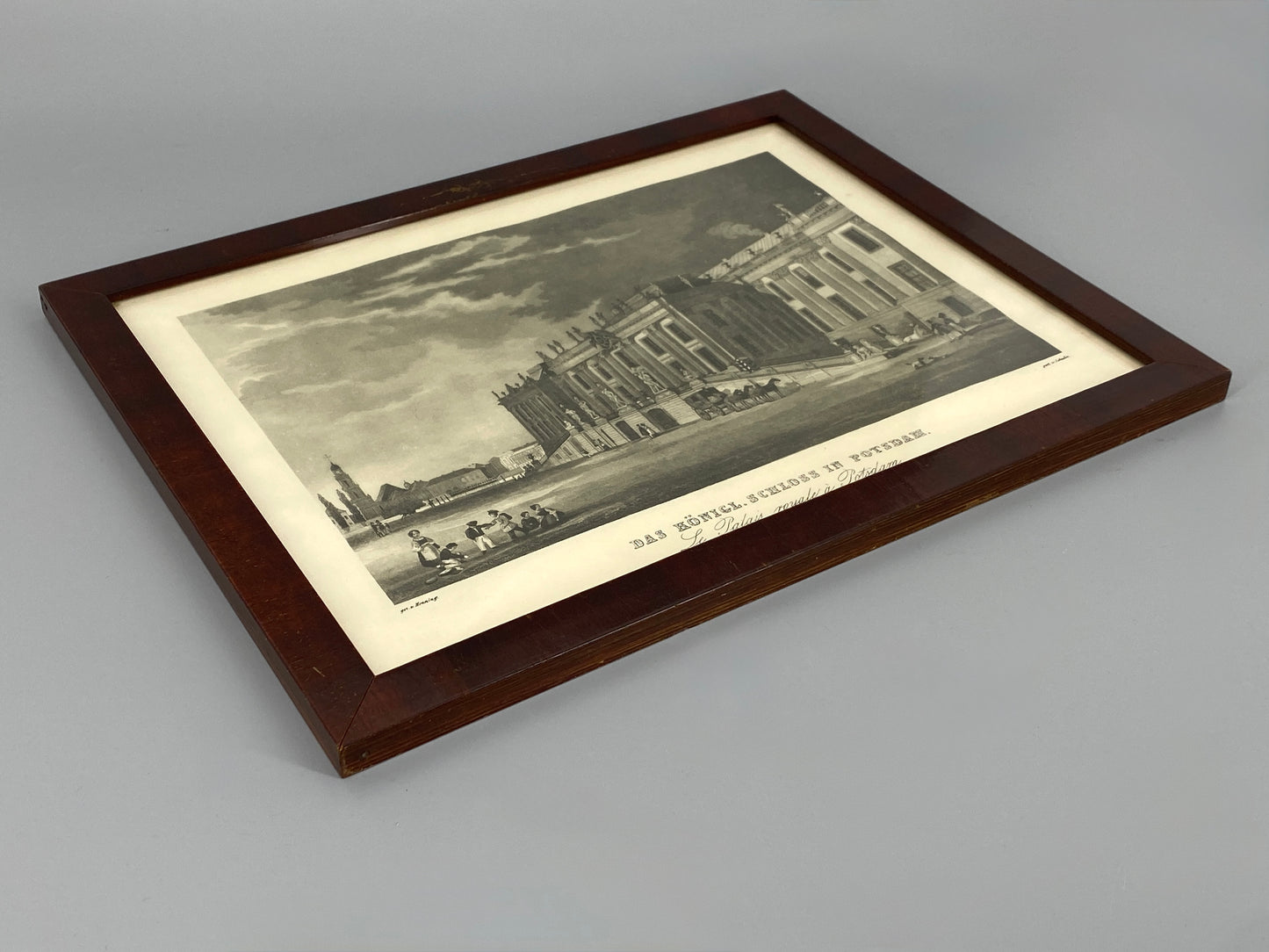 Aquatinta-Radierung von Potsdam, gezeichnet von Carl Julius Henning, um 1850