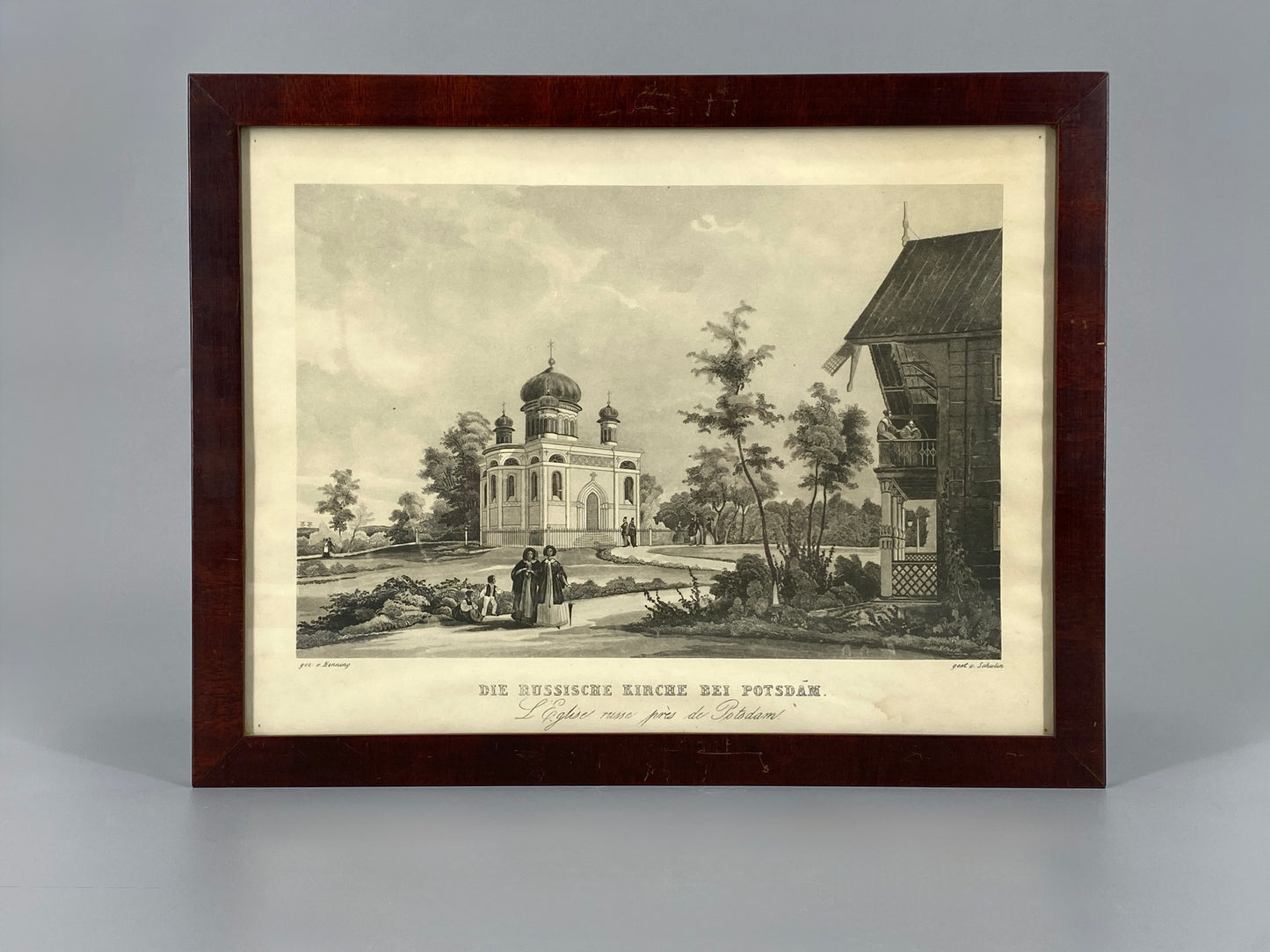 Aquatinta-Radierung von Potsdam, gezeichnet von Carl Julius Henning, um 1850