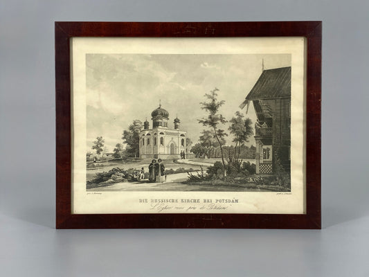 Aquatinta-Radierung von Potsdam, gezeichnet von Carl Julius Henning, um 1850