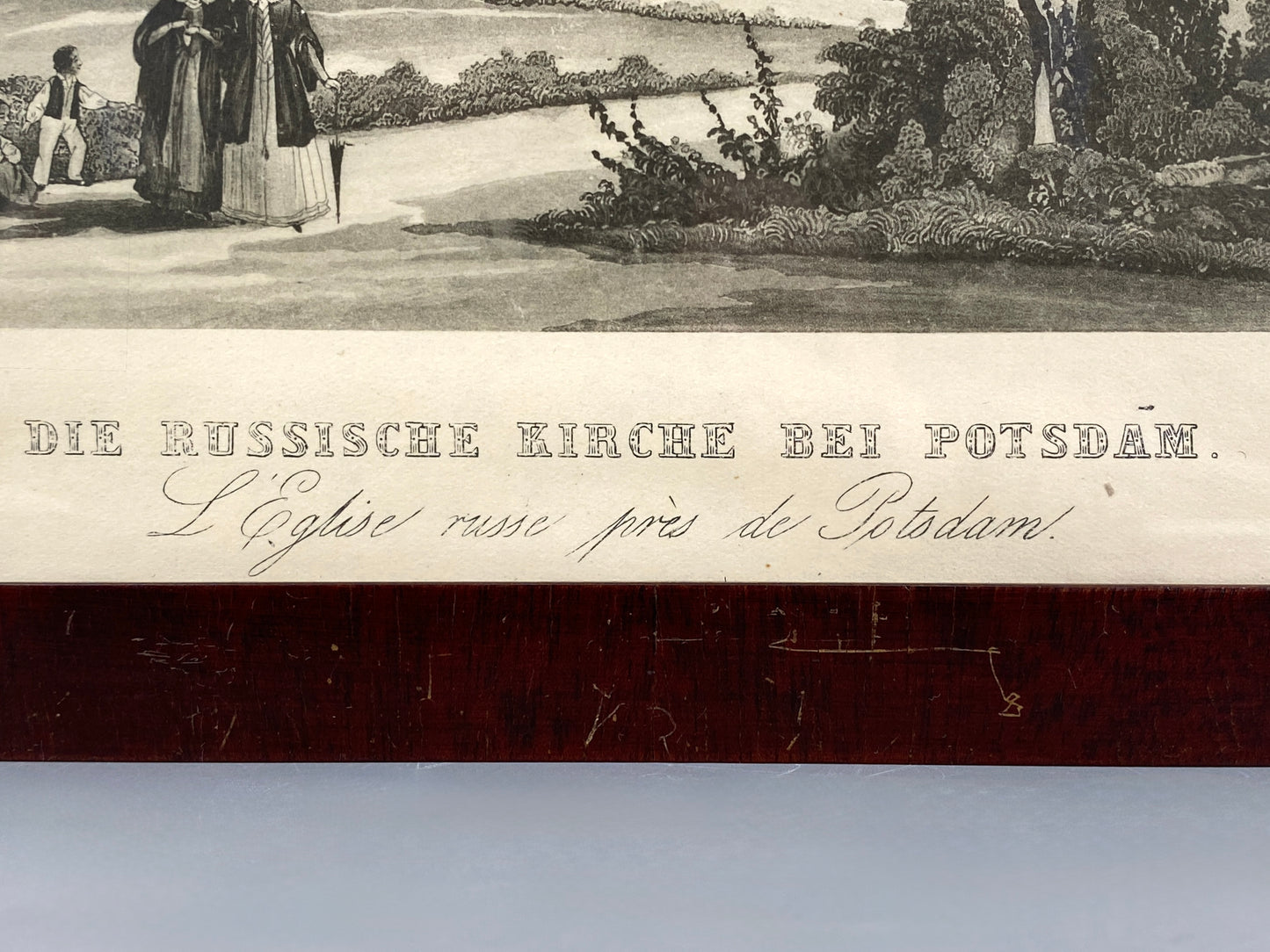 Aquatinta-Radierung von Potsdam, gezeichnet von Carl Julius Henning, um 1850