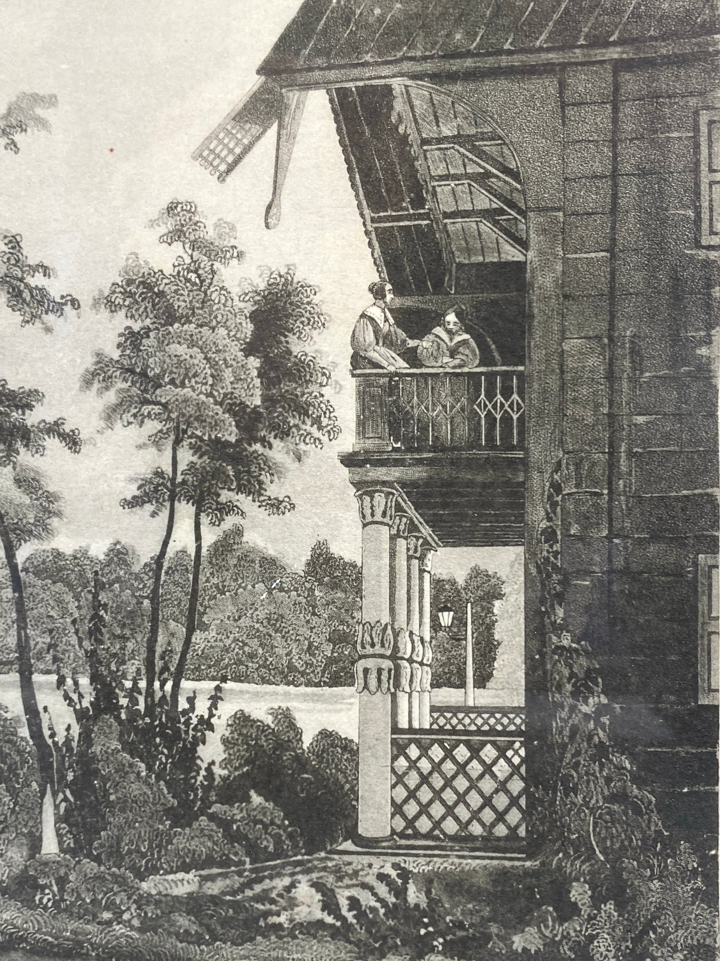 Aquatinta-Radierung von Potsdam, gezeichnet von Carl Julius Henning, um 1850