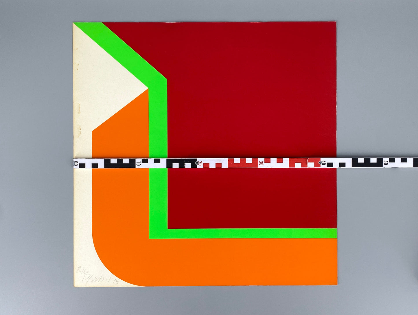 Dreifarbiger Siebdruck auf leichtem Karton von Georg Karl Pfahler (1926–2002), 1973