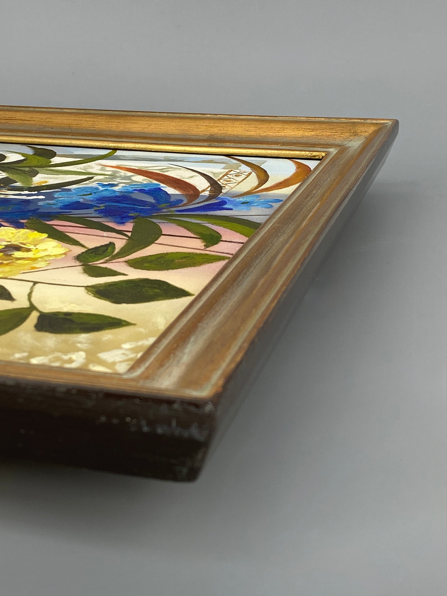 Farbenprächtiges Acrylgemälde "Stillleben" auf Leinwand von Hermann Muth (1930–2011)