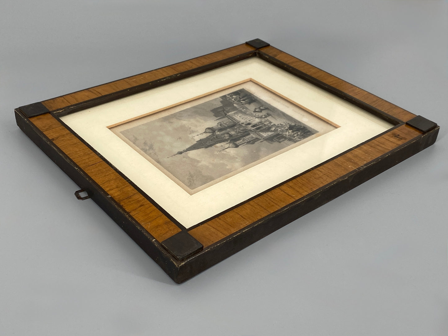 Stahlstich aus Frankreich von F. Chardon in historischem Holzrahmen der Biedermeierzeit