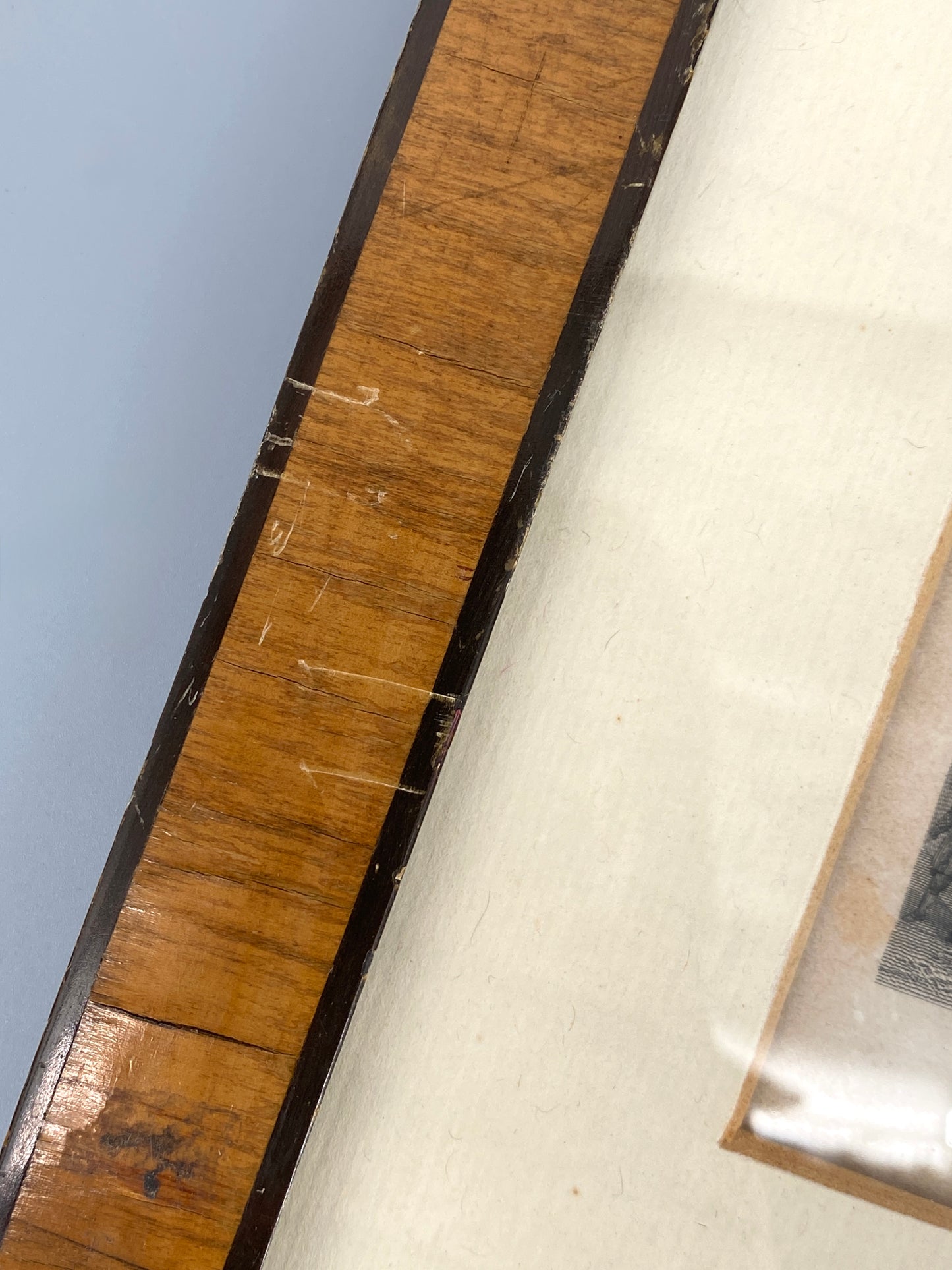 Stahlstich aus Frankreich von F. Chardon in historischem Holzrahmen der Biedermeierzeit