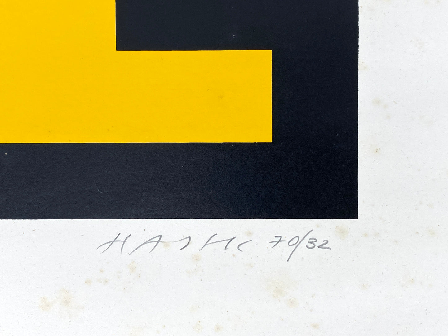 Dreifarbiger Siebdruck mit metallisch glänzender Silberfarbe von Otto Herbert Hajek (1927–2005), nummeriert und signiert, 1970