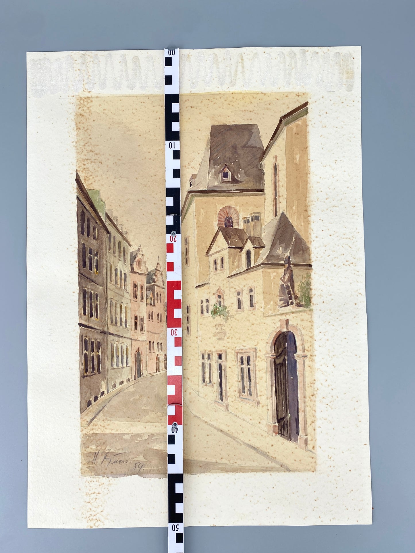 Mainz Emmeranstrasse - Aquarell, 60er Jahre