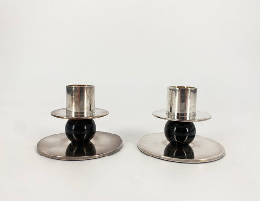 Paar Kerzenständer "WSNK 87 Si" von Walter Schnepel für Tecnolumen, 1987