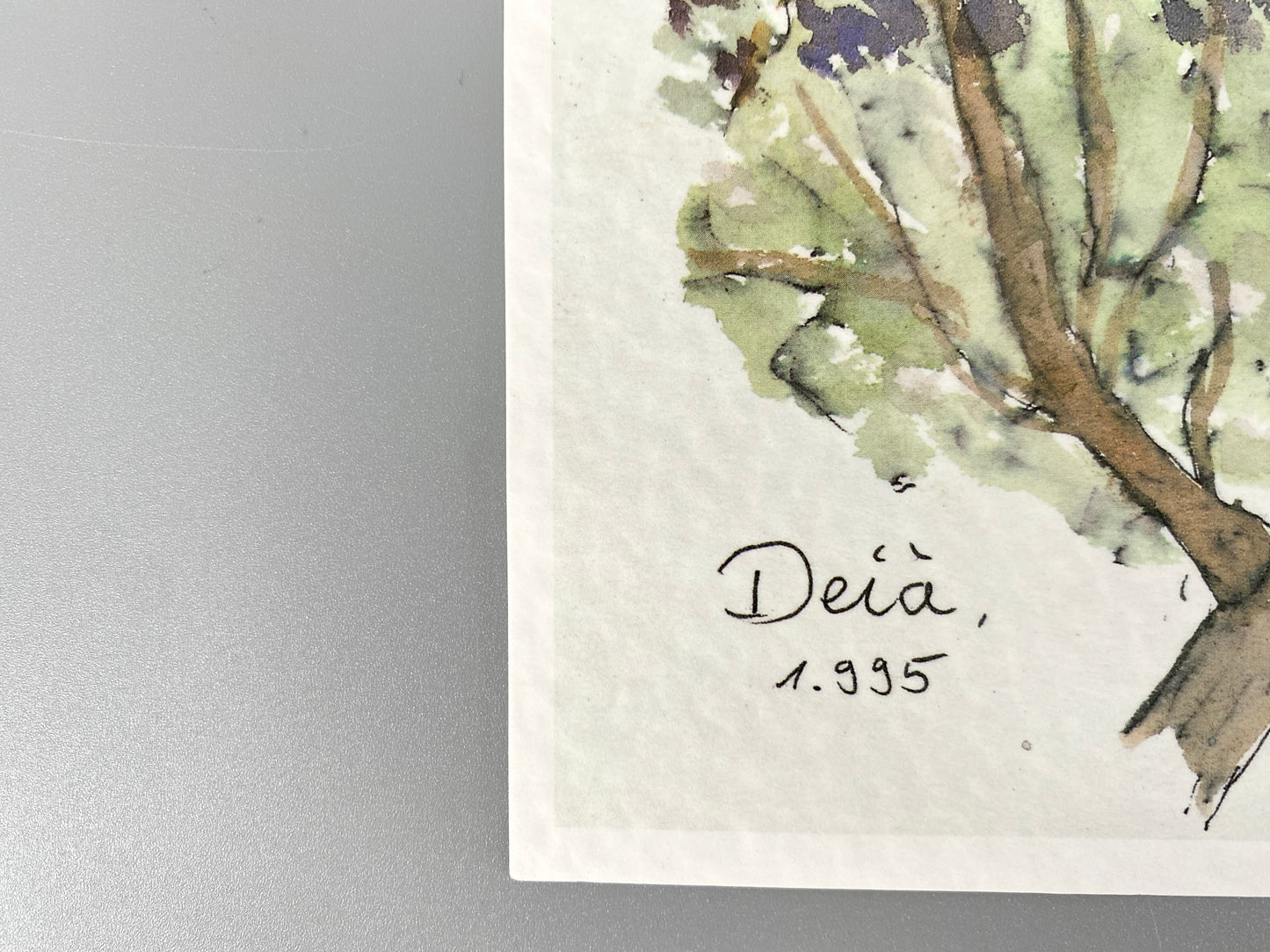 Deià, Mallorca. Offset-Druck eines Aquarells
