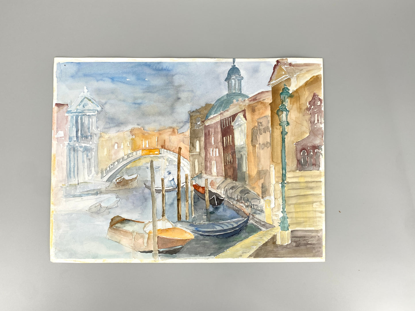 Ansicht Venedigs, Aquarell-Gemälde