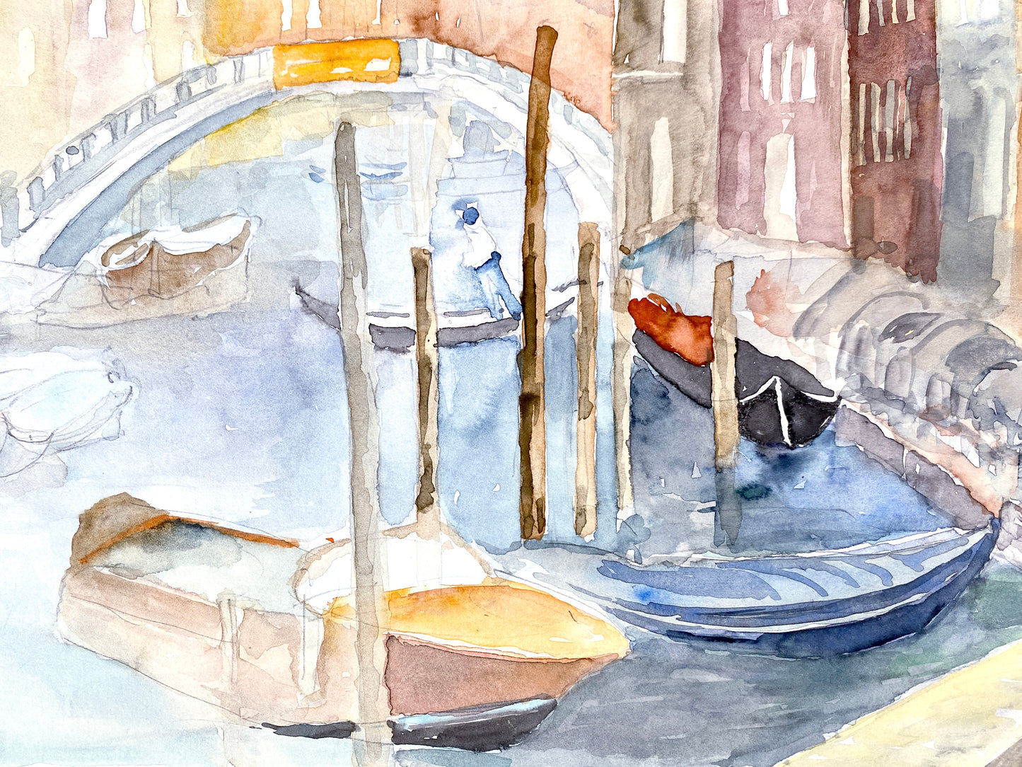 Ansicht Venedigs, Aquarell-Gemälde